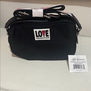 Brighton Black Crossbody Bag with LOVE Patch